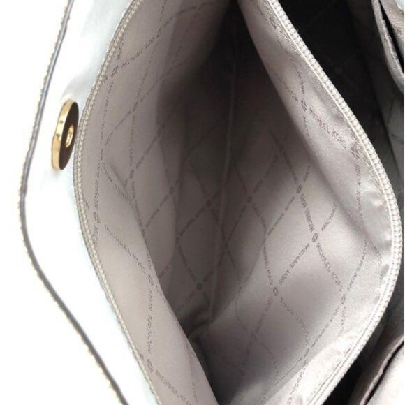 Michael Kors Nicole Gold Fabric Leather Medium Shoulder Bag SAMPLE - Picture 7 of 12